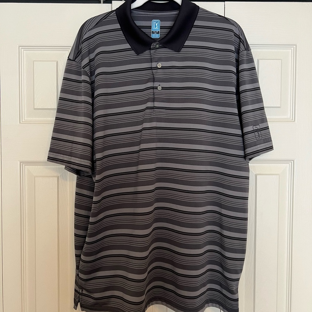 PGA Tour Striped Polo